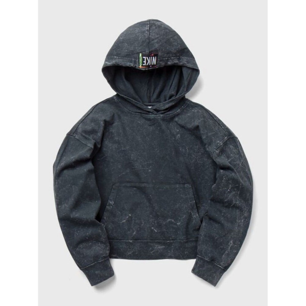 Nike Black Acid Washed Pullover Hoodie Women’s Sweatshirt Sweater XS